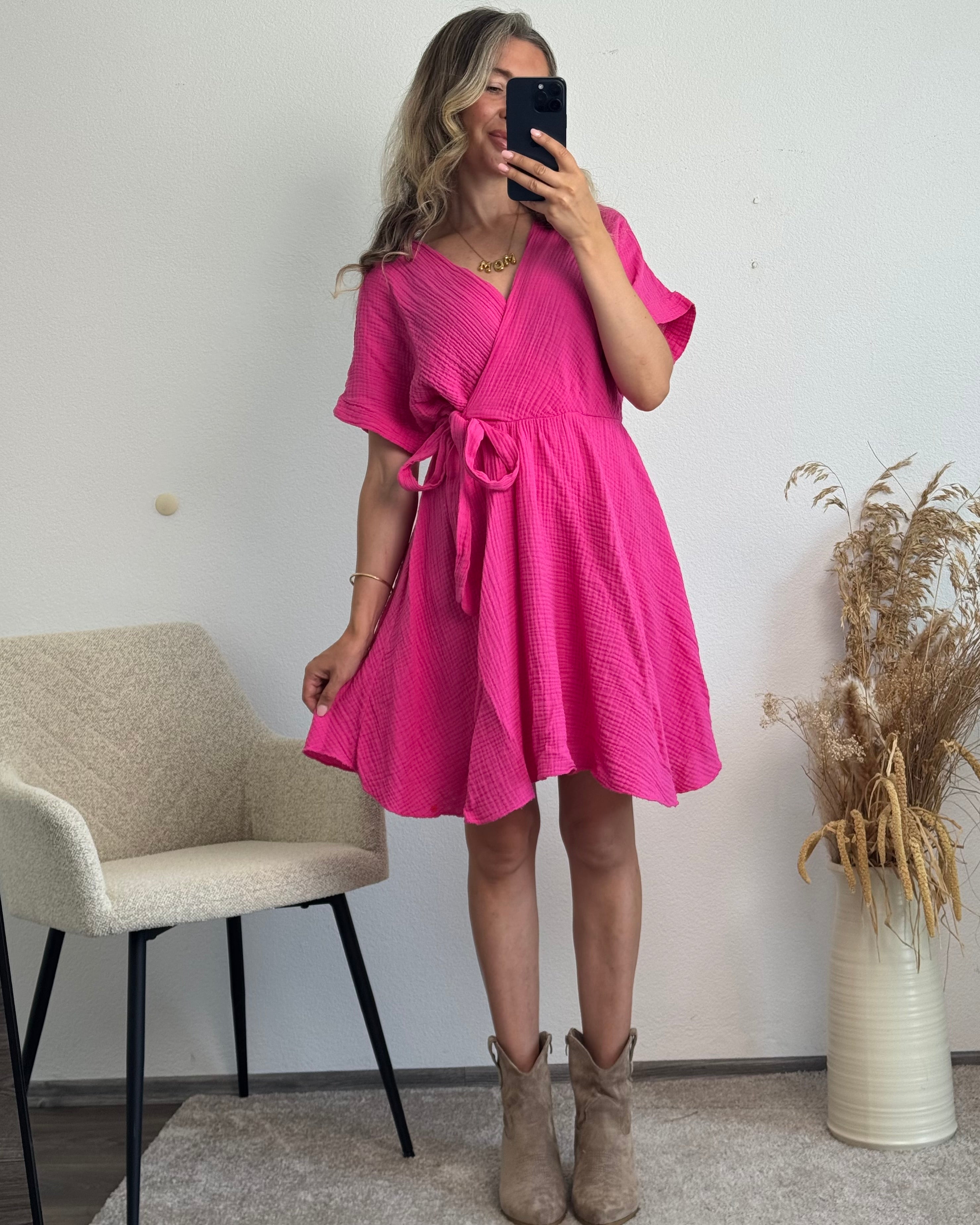 Musselinkleid Ella Pink