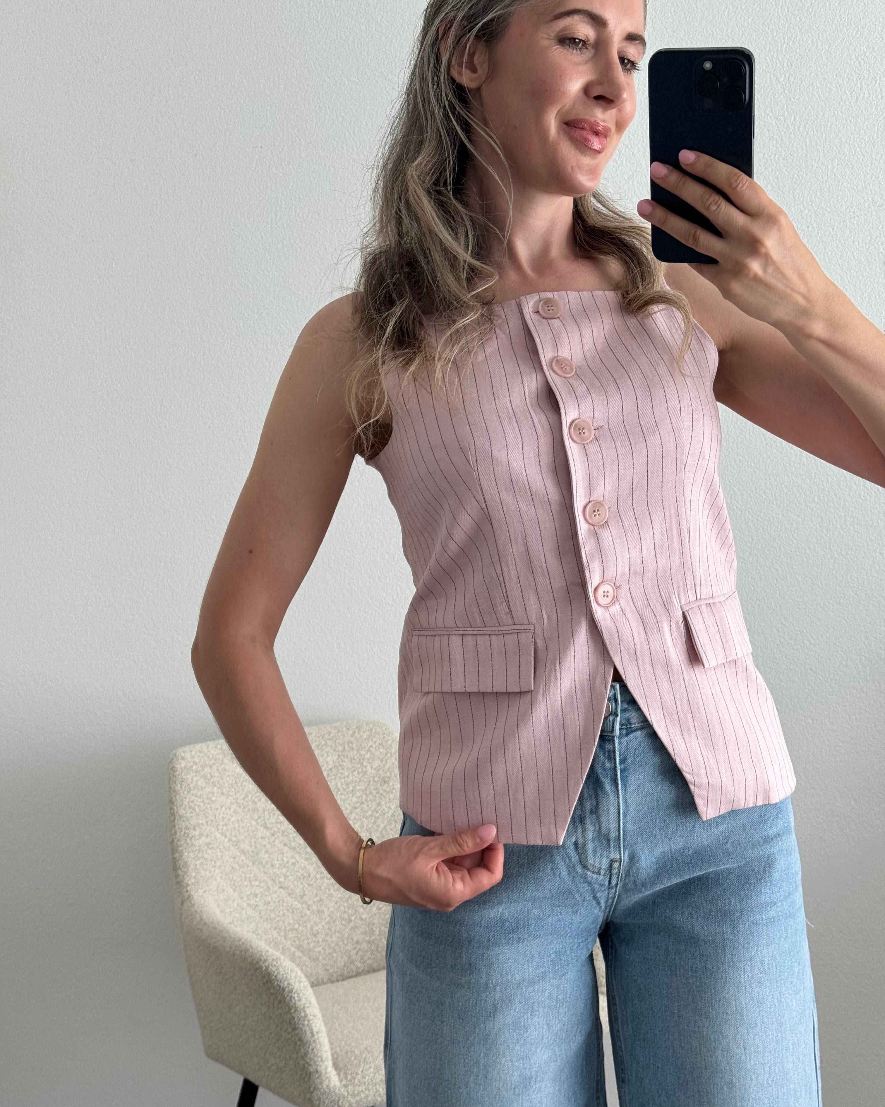 Weste pinstripes rosa
