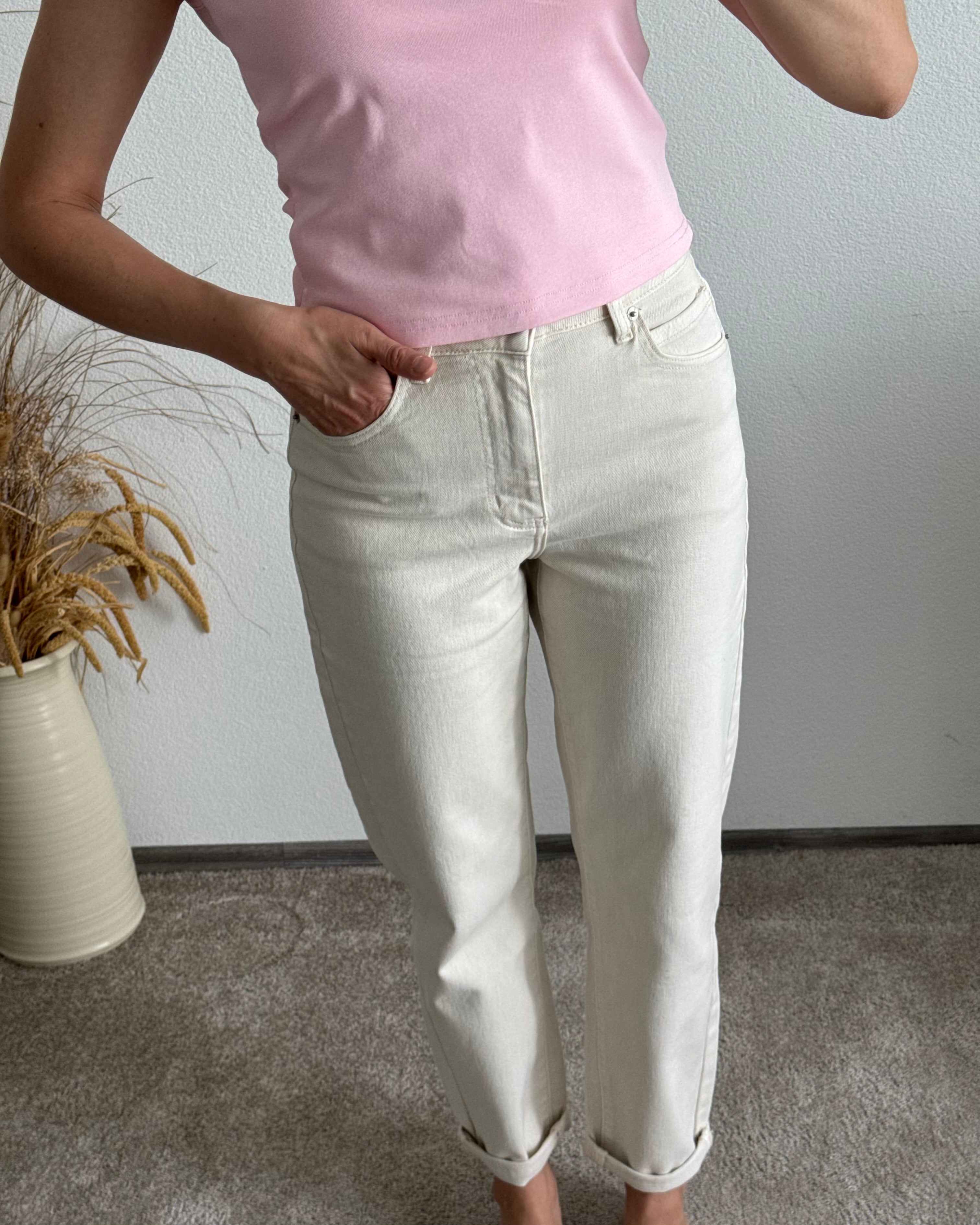 MOM JEANS Beige