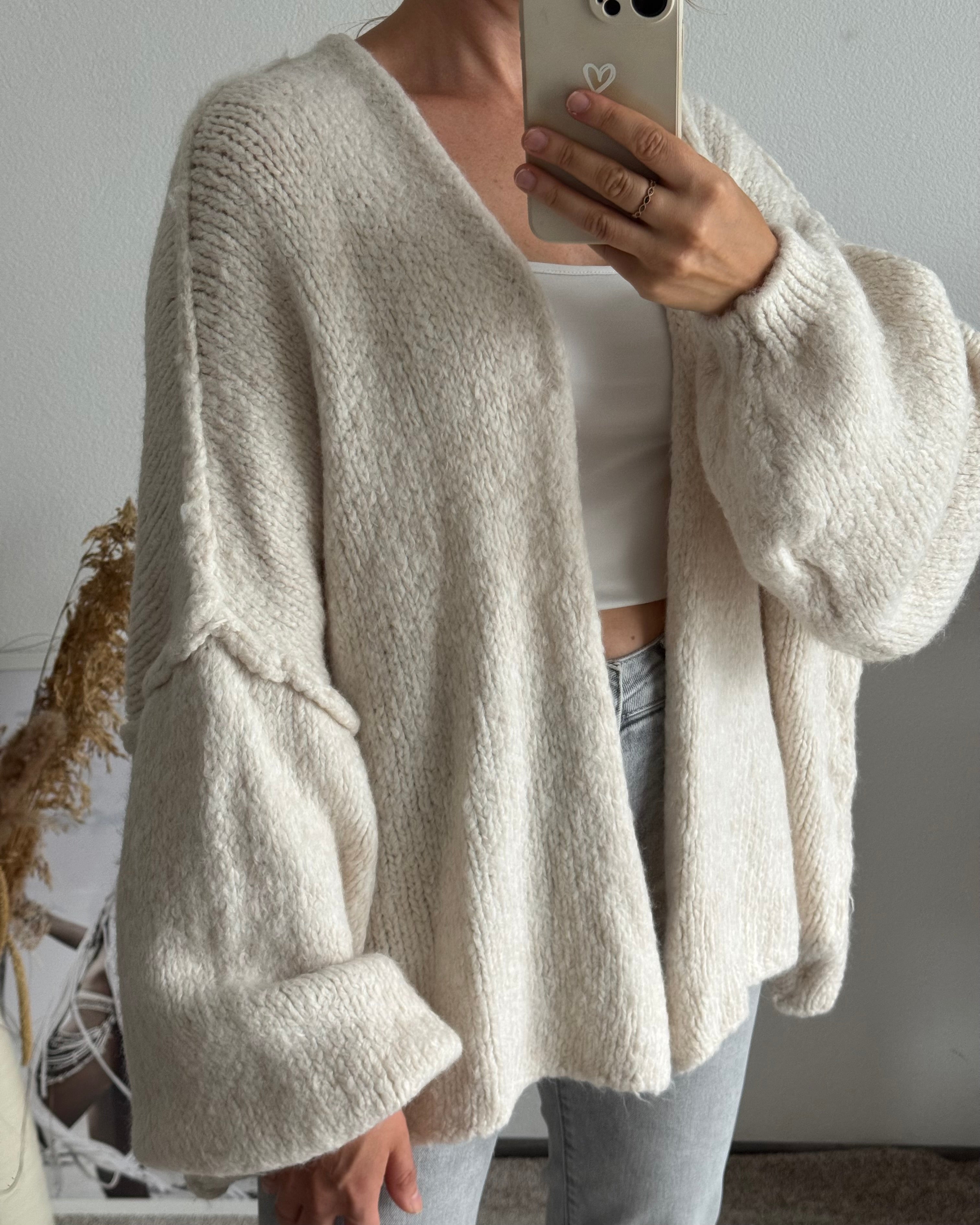 Offener Oversize Cardigan Lea BEIGE