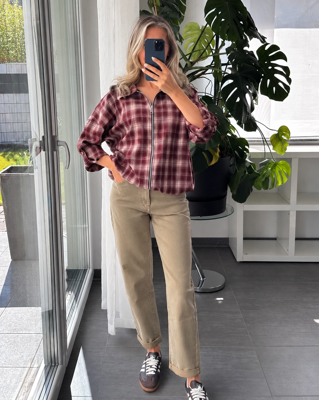 Check Jacket Livia Bordeaux