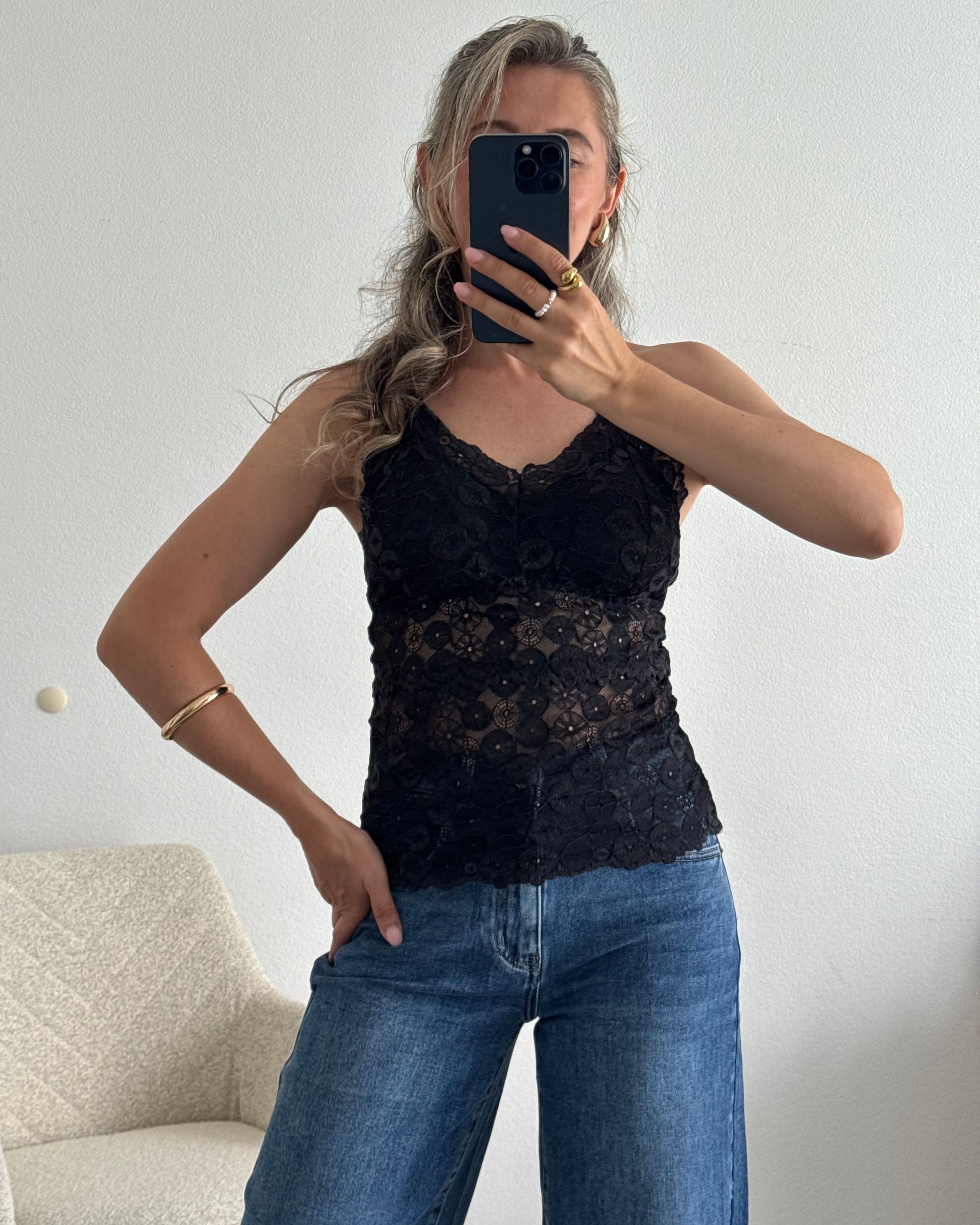 Spitzentop Lace Love Schwarz