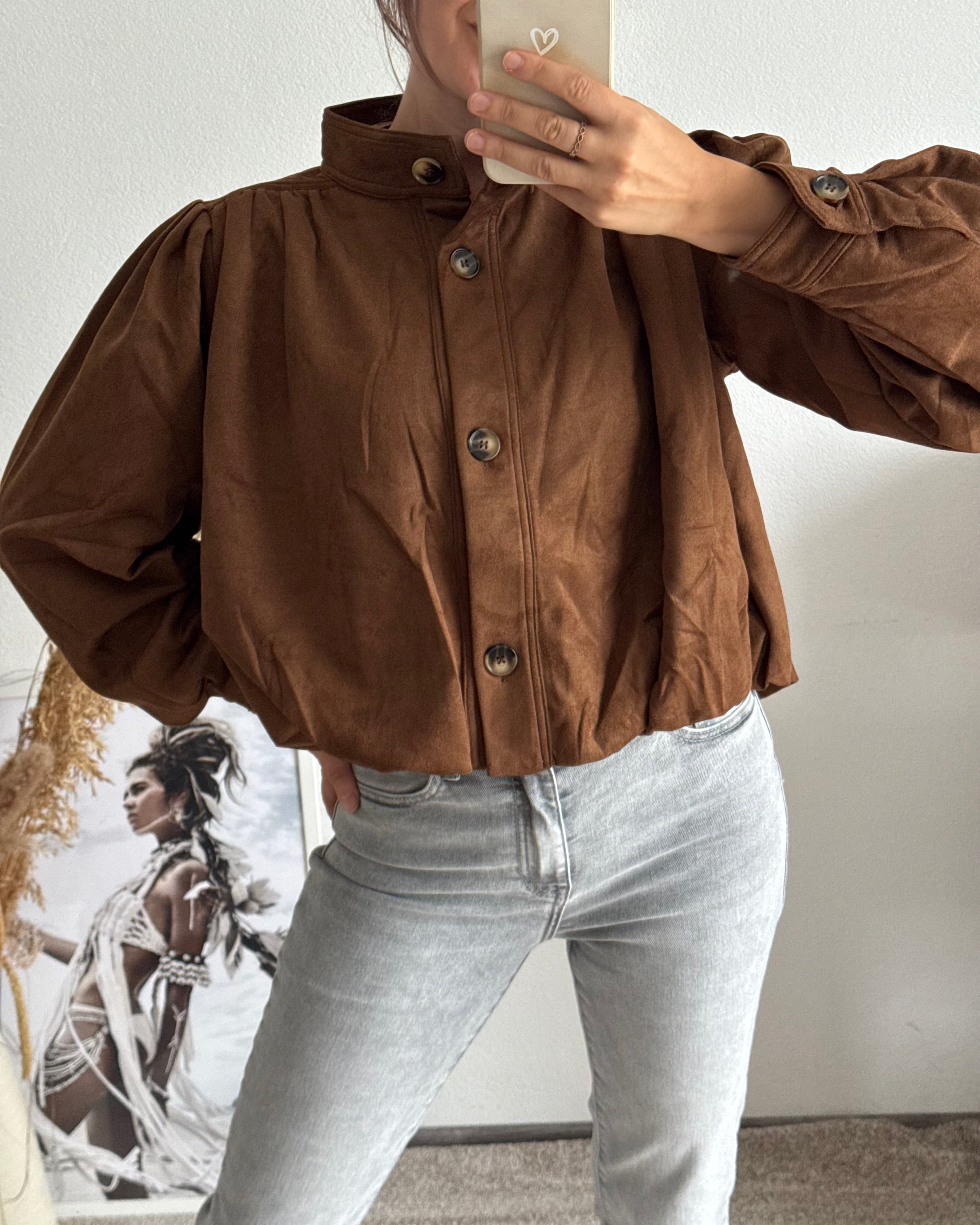 Wildleder Bomberjacke Hellbraun