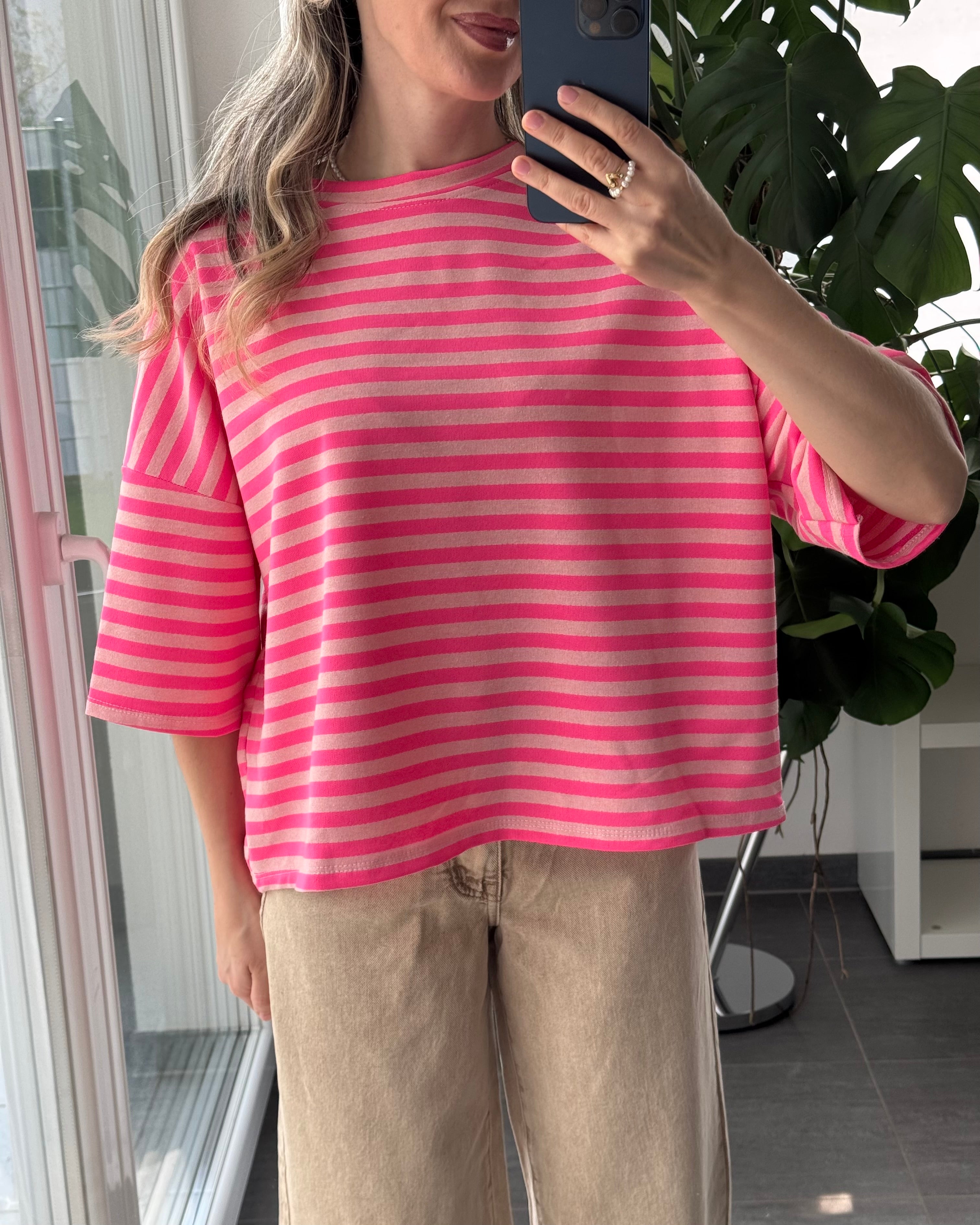 Shirt Streifenliebe Rosa Pink
