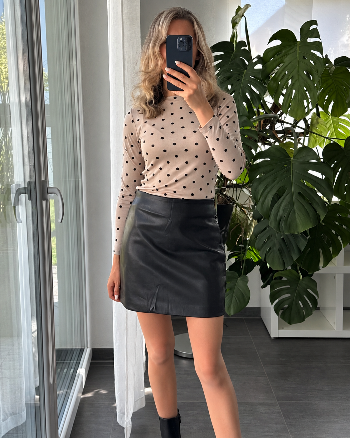 Polka Dot Longsleeve Taupe