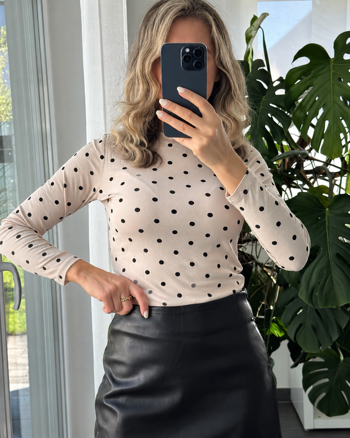Polka Dot Longsleeve Taupe