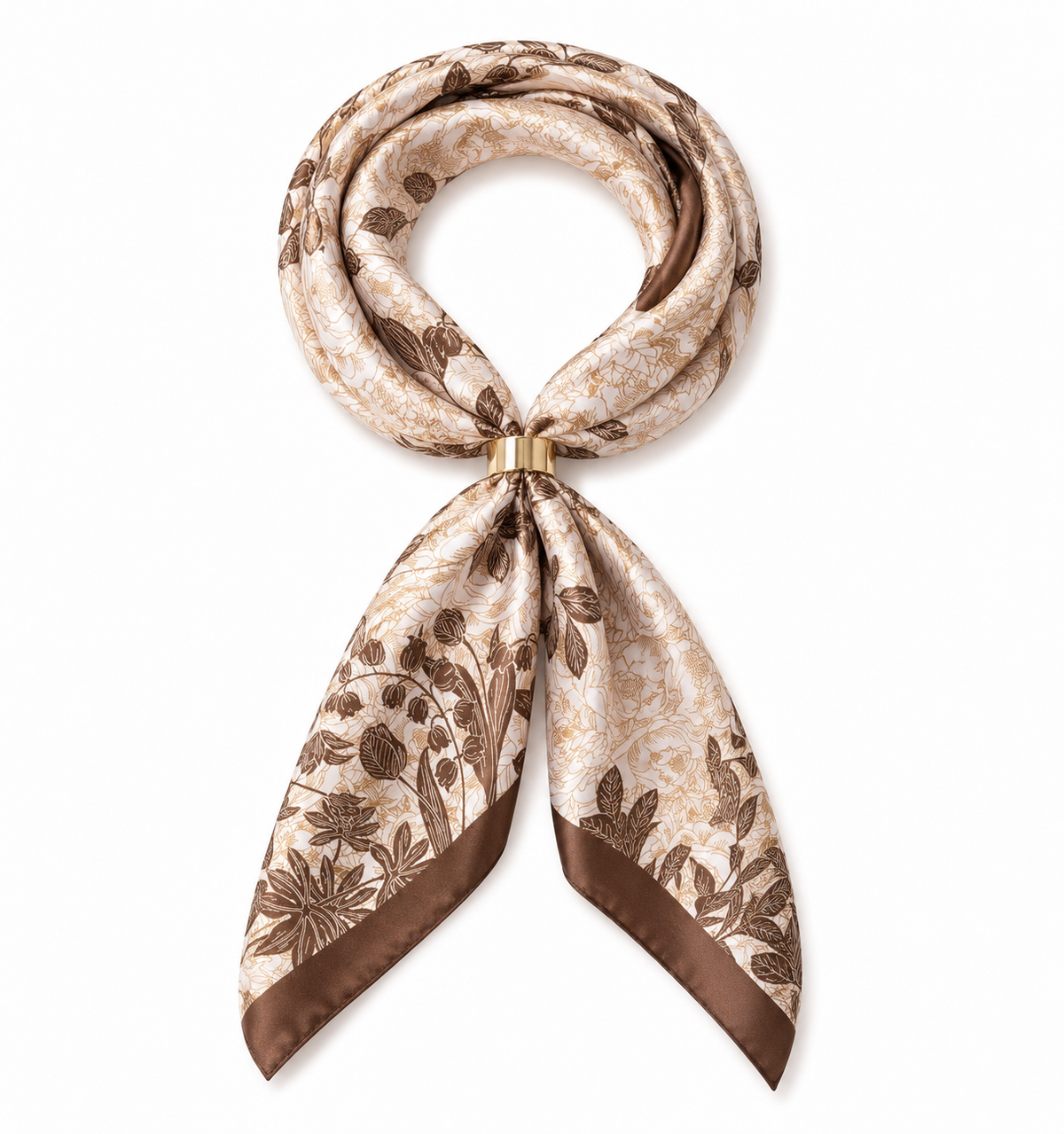 Schal mit Goldschnalle Herbstmotiv