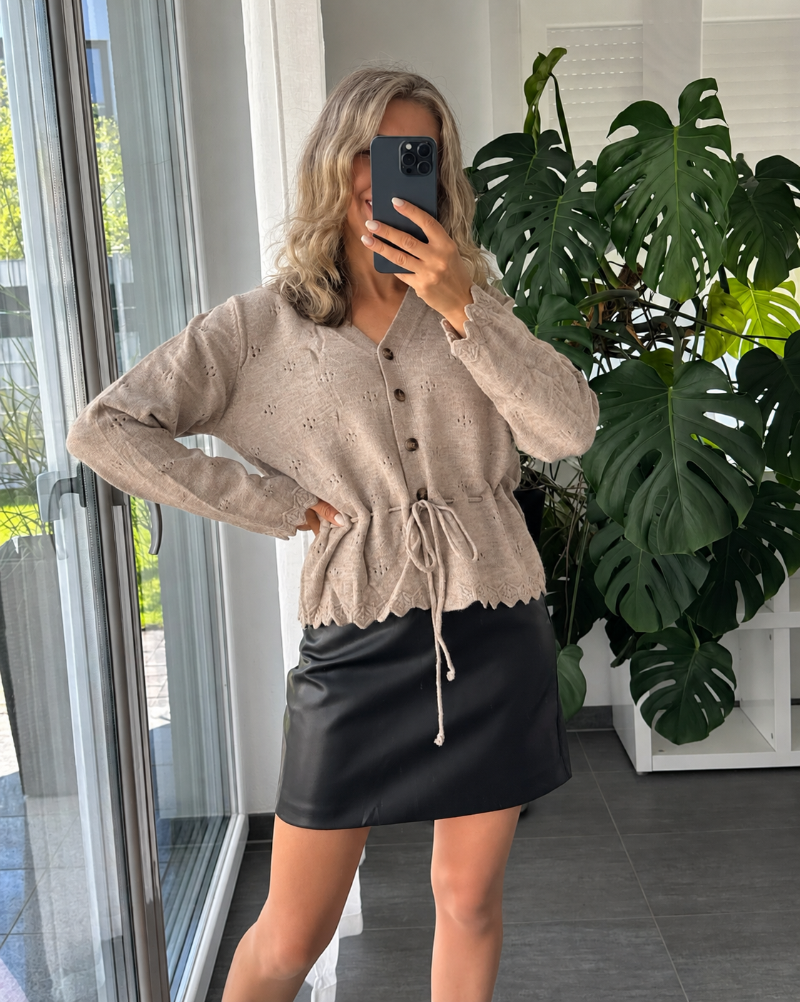 Strickcardigan Elodie Taupe