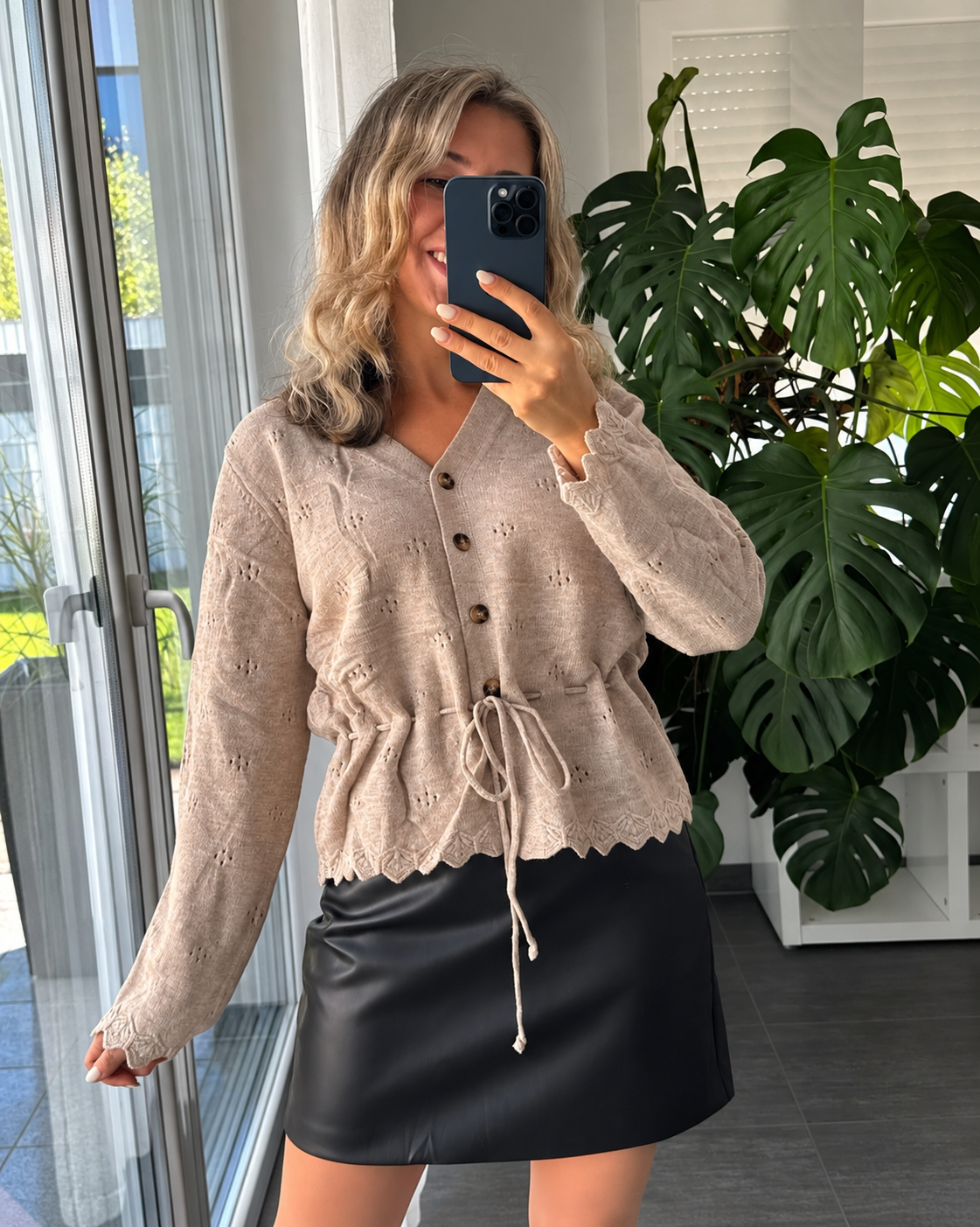 Strickcardigan Elodie Taupe