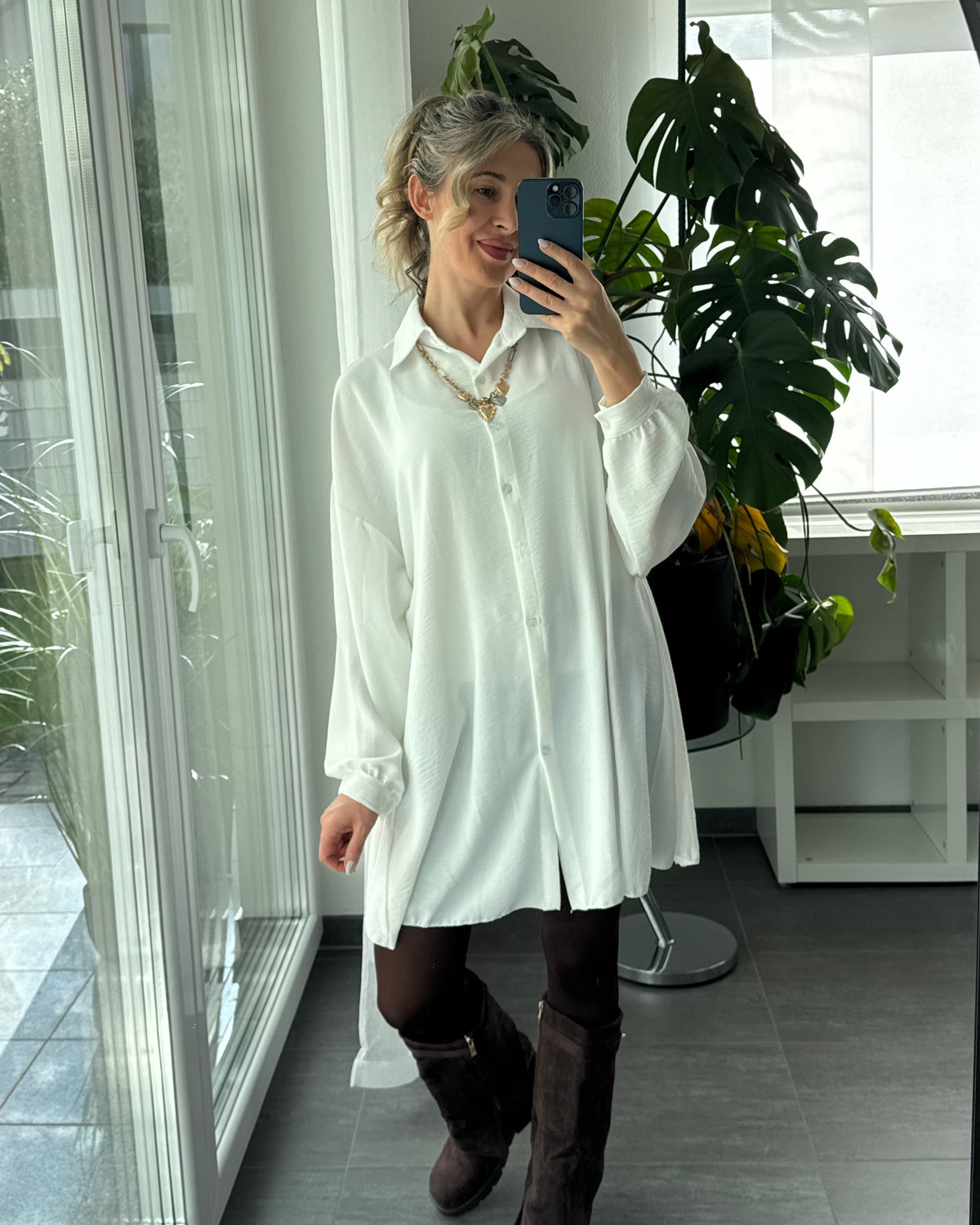 Blusenkleid Marlie Weiß