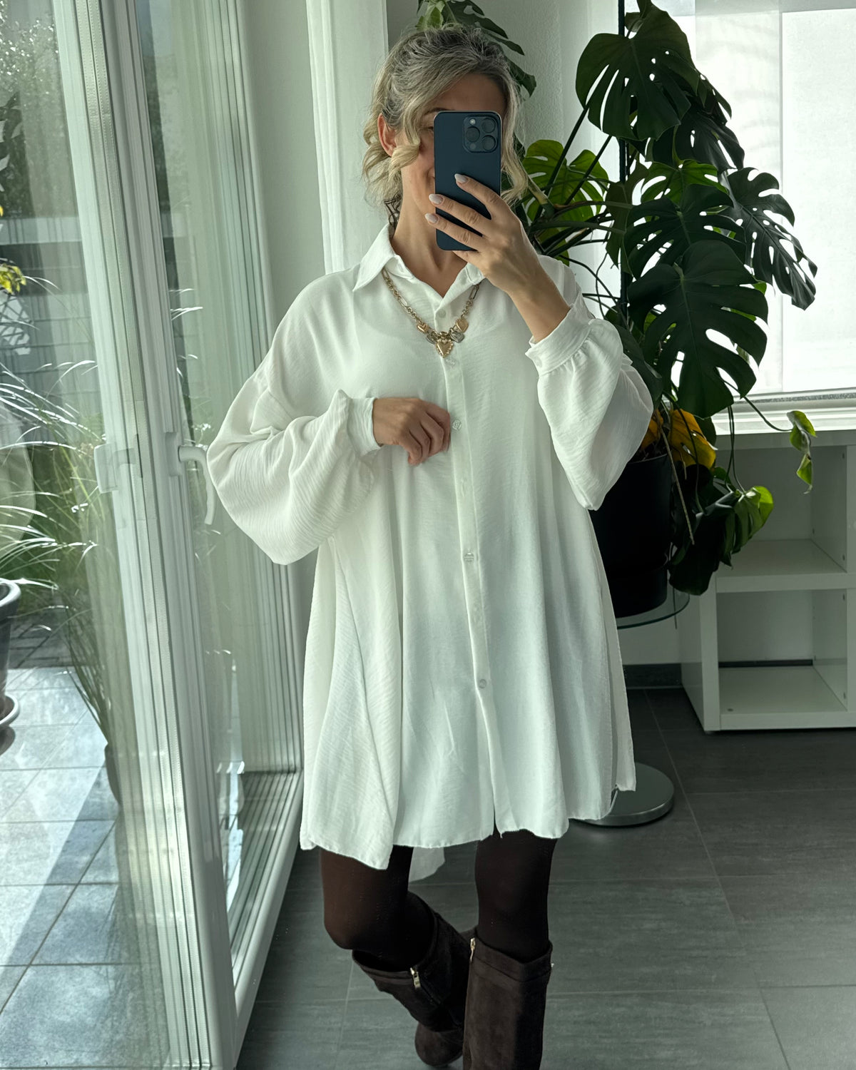 Blusenkleid Marlie Weiß