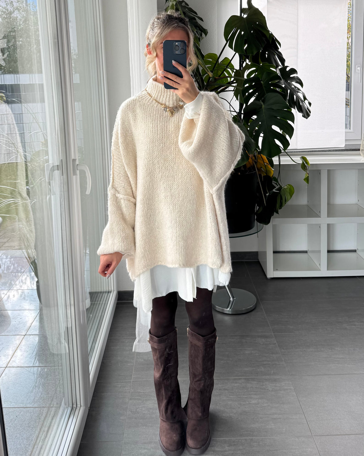 Flauschi Oversize Pulli Creme